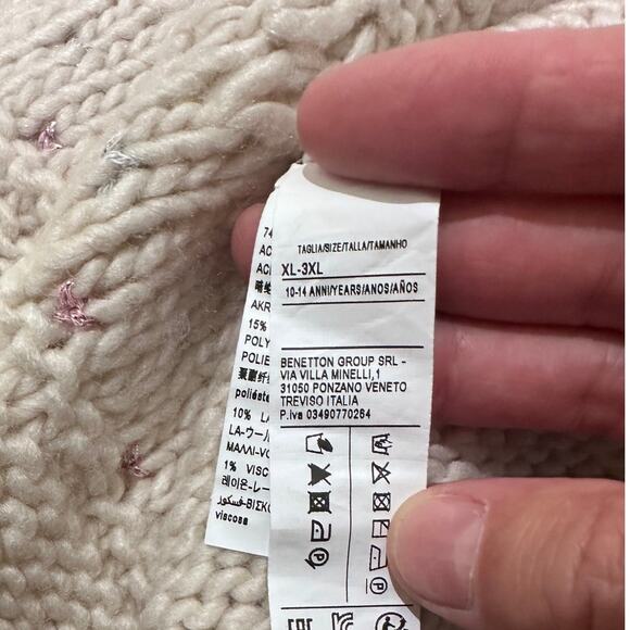 United Colors of Benetton Girls Knitted Ponchos Cape XL-3XL (10-14 YRS) - Picture 8 of 11